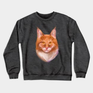 Ginger Maine Coon Cat Crewneck Sweatshirt